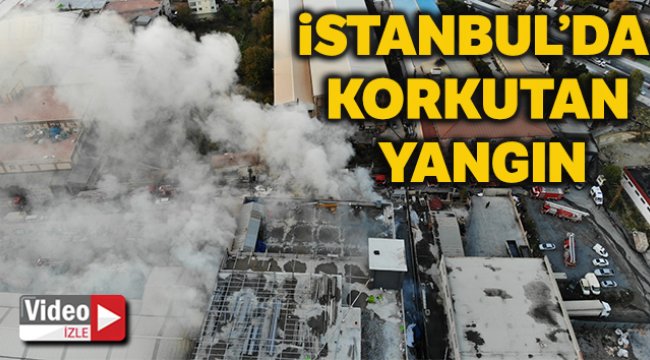 Arnavutköy'de mobilya imalat fabrikasında korkutan yangın