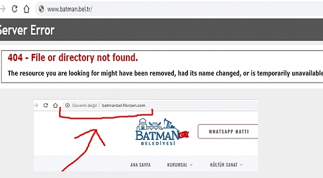 Belediyenin Sitesi çalışmıyor Fikirzen'e Bağlandı