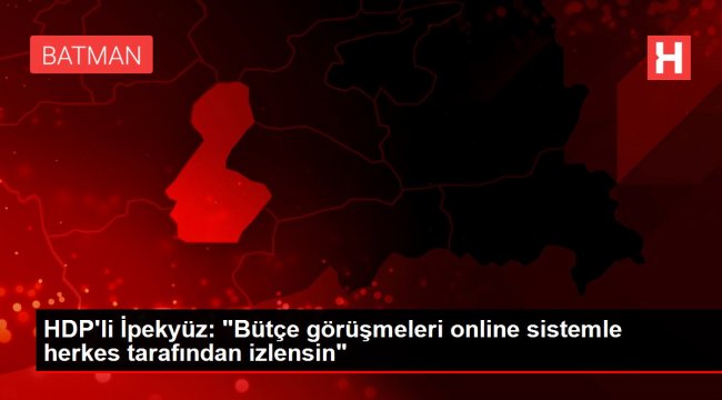 HDP'li İpekyüz: 'Bütçe görüşmeleri online sistemle herkes tarafından izlensin'