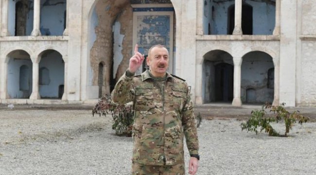 Aliyev 27 yıl sonra Ağdam'da: Vahşetin şahidini yeniden inşa edeceğiz