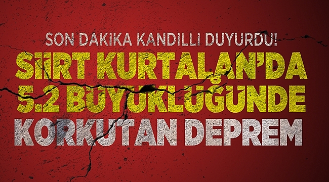 Kurtalan'da 5.2 Şiddetinde Deprem