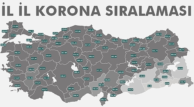 İl il Vaka Sıralaması