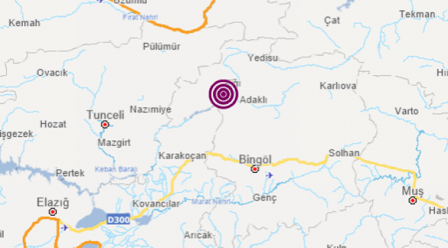 Son dakika... Bingöl'de 4.3 büyüklüğünde deprem