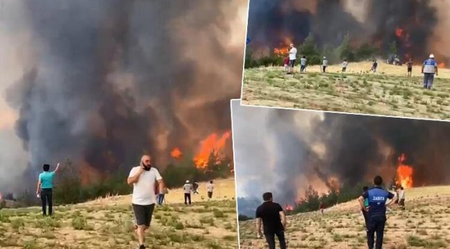 Denizli'de orman yangını paniği! Herkes yardıma koştu... Vatandaşlar, evlerini boşaltıyor