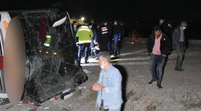 Konya'da yolcu otobüsü devrildi: 14 yaralı