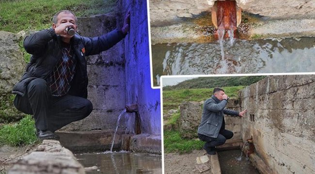 Bu köyün çeşmesinden doğal maden suyu akıyor! Bidon bidon doldurup evlerine götürüyorlar