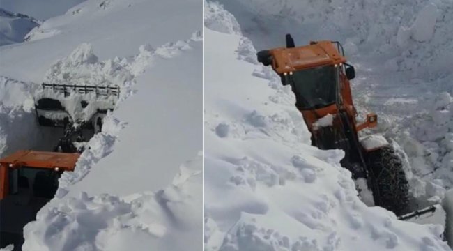 40 gün sonra açılan Van - Bahçesaray yoluna yine çığ düştü