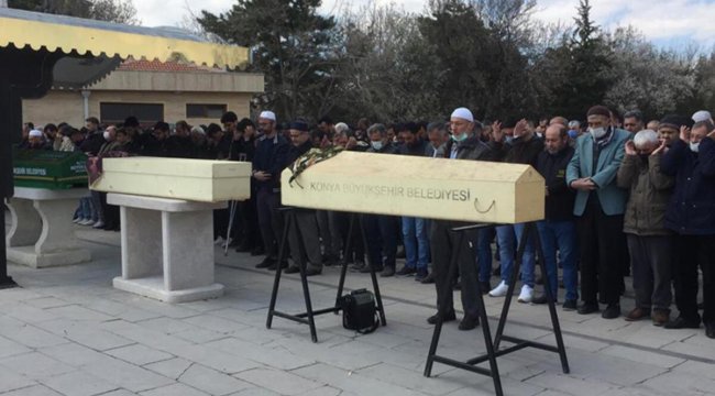 Konya'da sobadan zehirlenen anne ile kızı toprağa verildi