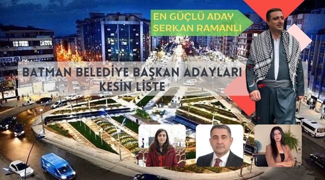 Batman Belediye Başkan Adayları Kesin Liste