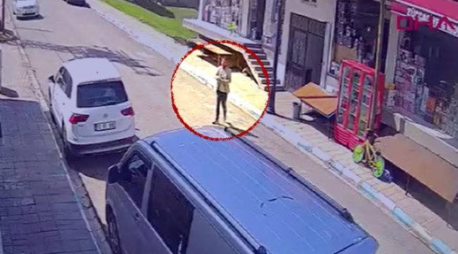 Mucize kurtuluş güvenlik kamerasında! Ölümden kıl payı kurtuldu
